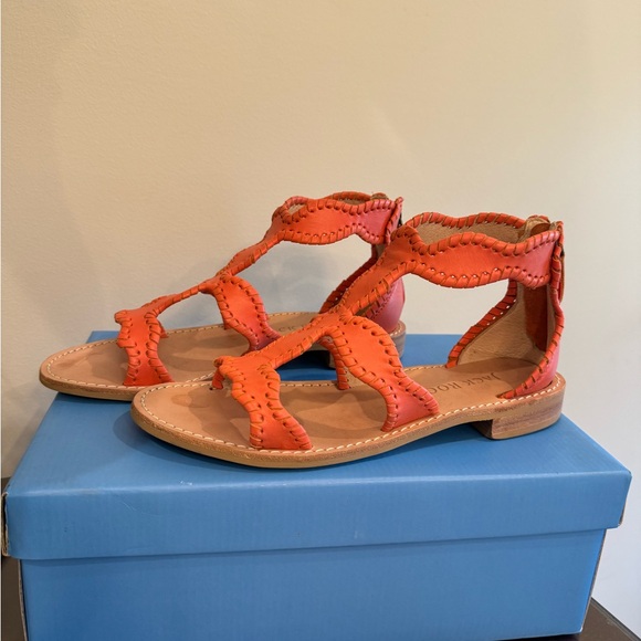 Jack Rogers Gladiator Sandal Coral size 7 NEW Worn once. Includes Original box - Picture 7 of 9